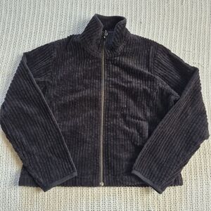 Woolrich Wide Corduroy Jacket Women's Petite Medium Winter Black Full Zip Style